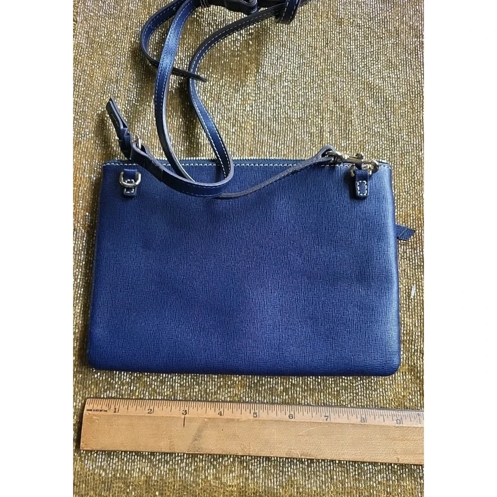 Dooney & Bourke Marine Blue Leather‎ Patsy Slim Shoulder Crossbody